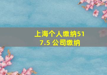 上海个人缴纳517.5 公司缴纳